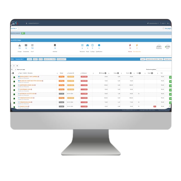 image 2 du logiciel de portefeuille projets  EKIALIS Pilot
